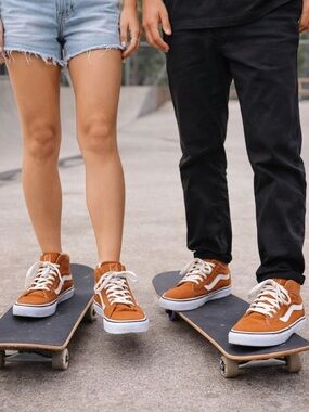 Vans Sk8-Hi Tapered Rust Orange Suede Sneakers | Men’s 5 / Women’s 6.5